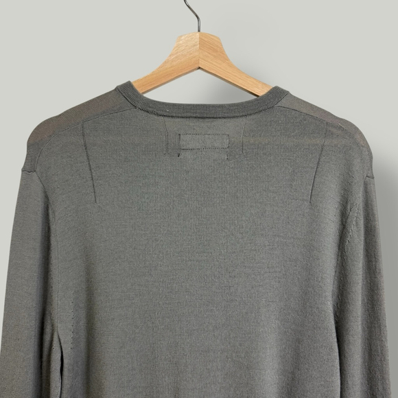 ALLSAINTS Sweater Men Size Medium Grey Mode Merino Crewneck Rumskull Jumper - Picture 5 of 15